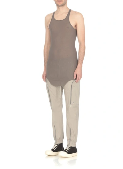 Shop Rick Owens Viscose And Silk Blend Top In Grey