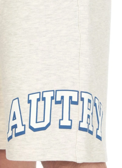 Shop Autry Grey Cotton Shorts In White