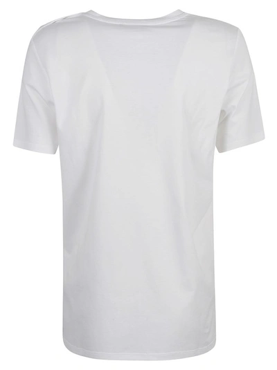 Shop Balmain Button-embellished Logo-print T-shirt In White