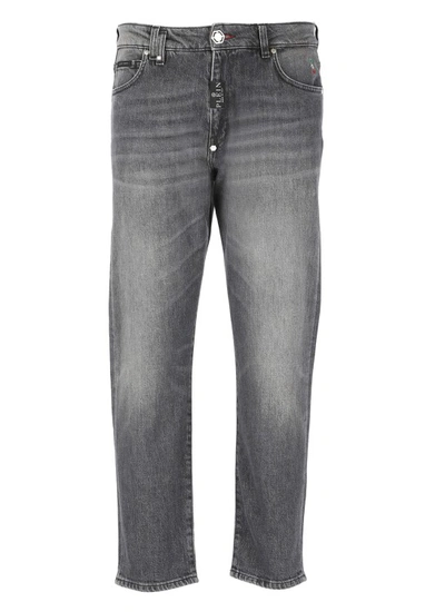 Shop Philipp Plein Cotton Jeans In Grey