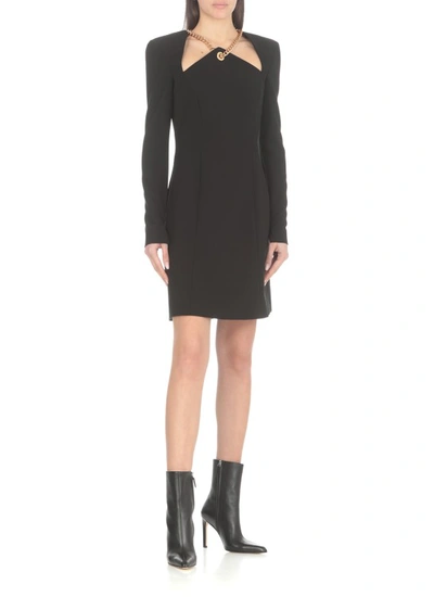 Shop Moschino Crepe Dress In Black