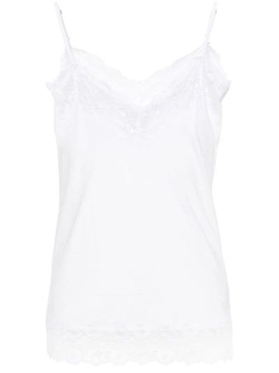 Shop Allude White Cotton Jersey Top