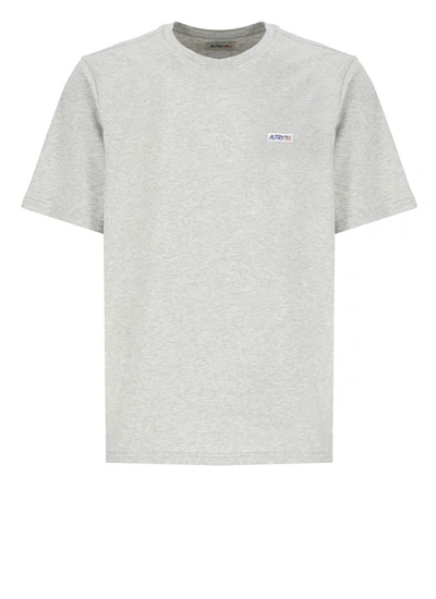 Shop Autry Grey Cotton T-shirt In White