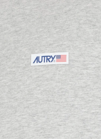 Shop Autry Grey Cotton T-shirt In White