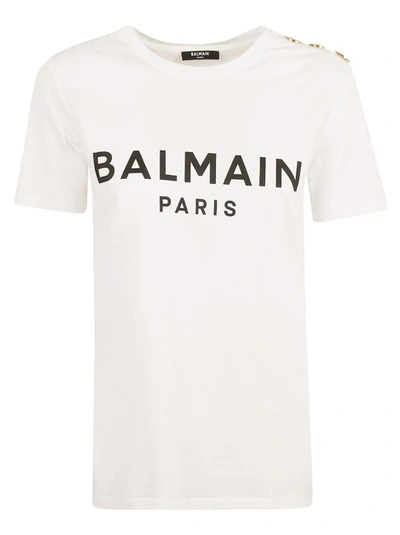 Shop Balmain White Cotton T-shirt
