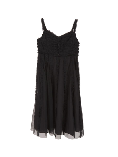 Shop Mac Duggal Little Girl's & Girl's Ruffle Mini Dress In Black