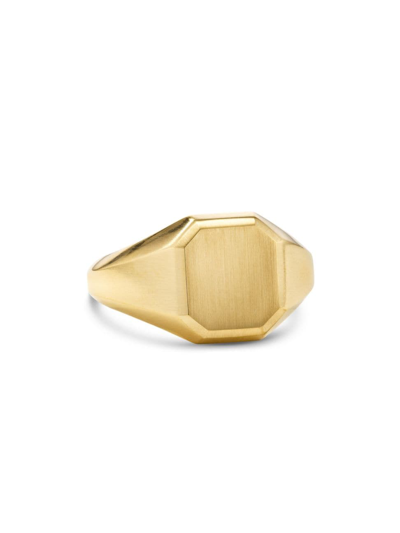 Shop David Yurman Men's Streamline Signet Ring In 18k Yellow Gold, 14mm