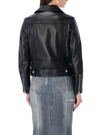 Shop Acne Studio S Biker Leather Jacket In Black