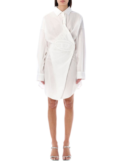 Shop Diesel D-sizen Shirt Dress In White