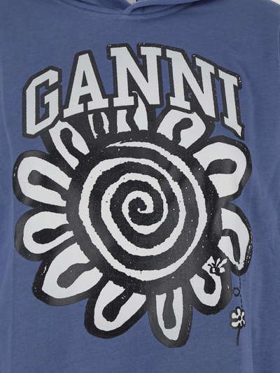 Shop Ganni Sweatshirt In Grayblue