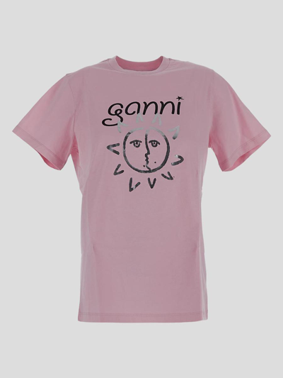 Shop Ganni T-shirts And Polos In Purple