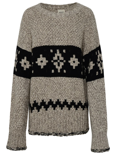 Shop Khaite Tabi Beige Cashmere Sweater