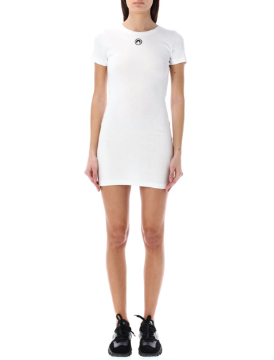 Shop Marine Serre Rib T-shirt Dress In White