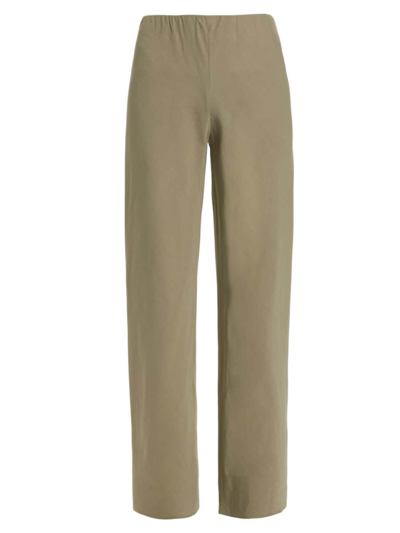 Shop Vince Women's Cotton-blend Straight-leg Pants In Artichoke