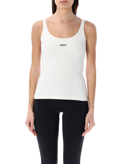 Shop Off-white Off Stamp Rib Tank Top