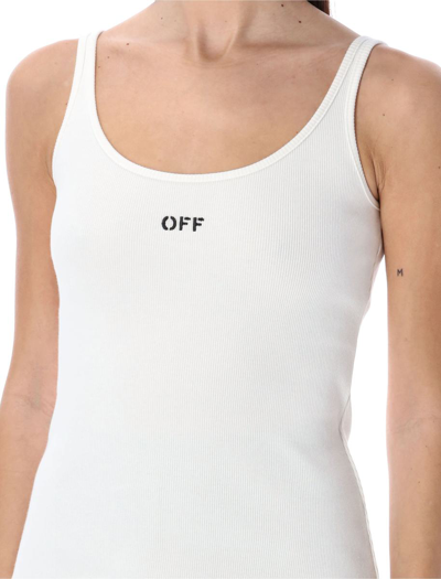 Shop Off-white Off Stamp Rib Tank Top