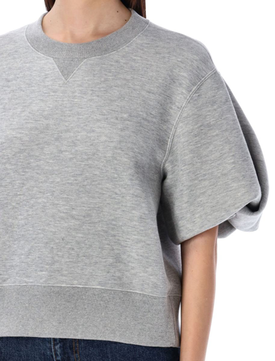 Shop Sacai Balloon Sleeves Sweatshirt In Light Grey