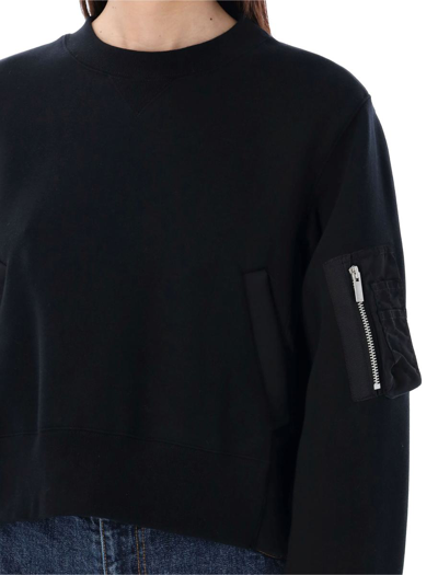 Shop Sacai Paneled Sweatshirt In Black