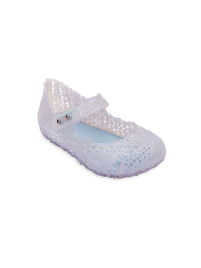 Shop Mini Melissa Little Girl's & Girl's Mini Campana Papel Shoes In Pearly Blue