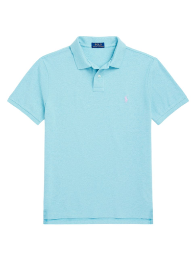 Shop Polo Ralph Lauren Men's Cotton Polo Shirt In Turquoise Nova Heather