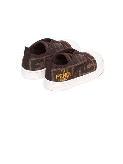 Shop Fendi Kids Sneakers Brown
