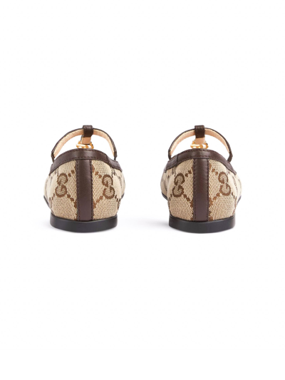 Shop Gucci Kids Flat Shoes Beige