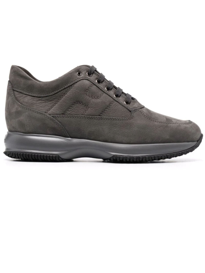 Hogan Interactive Sneakers In Nubuck In Grey