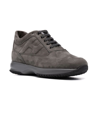 Hogan Interactive Sneakers In Nubuck In Grey
