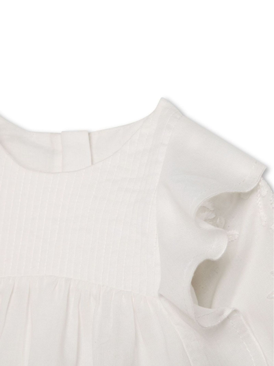 Chloé Ruffled-trim Organic Cotton Blouse In White