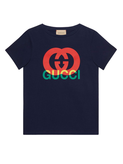 Shop Gucci Kids T-shirts And Polos Blue