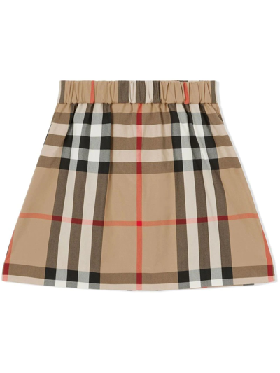 Shop Burberry Kids Skirts Beige