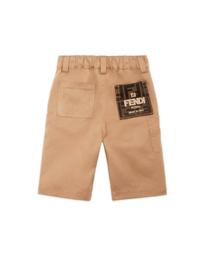 Shop Fendi Kids Trousers Beige