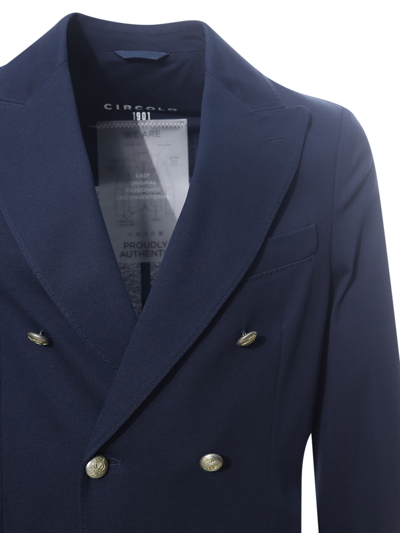 Shop Circolo 1901 Circolo Double-breasted Jacket In Blue