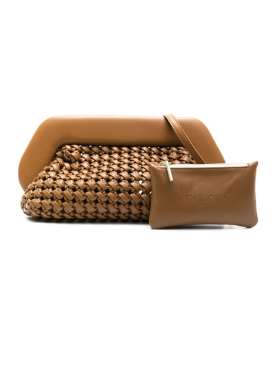 Shop Themoirè Bios Interwoven Clutch Bag In Brown