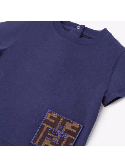Shop Fendi Kids T-shirts And Polos Blue