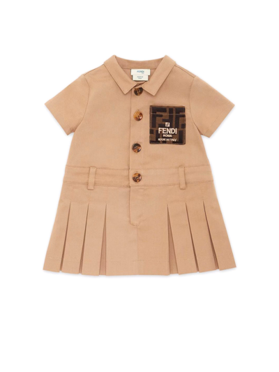 Shop Fendi Kids Dresses Beige