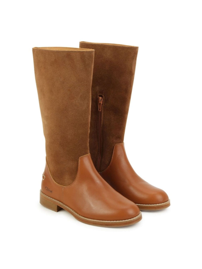 Shop Chloé Chloè Kids Boots Brown