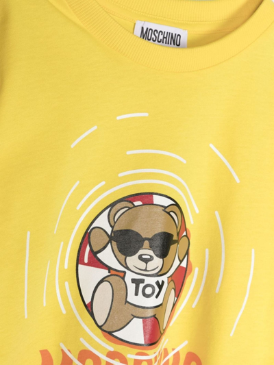 Shop Moschino Kids T-shirts And Polos Yellow