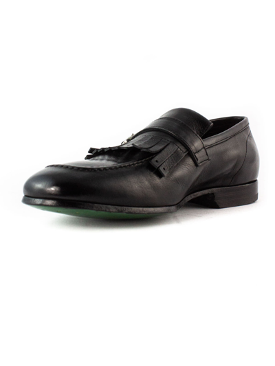 Shop Green George Black Leather Loafer