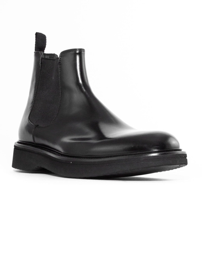 Shop Green George Black Brushed Leather Ankle Boot