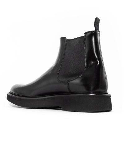 Shop Green George Black Brushed Leather Ankle Boot