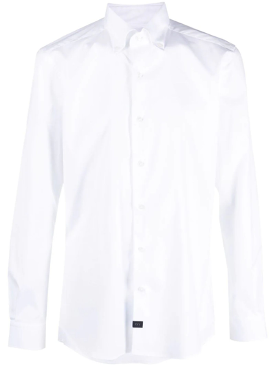 Shop Fay White Stretch-cotton Shirt