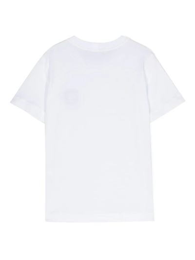 Shop Stone Island Junior Stone Island Kids T-shirts And Polos White