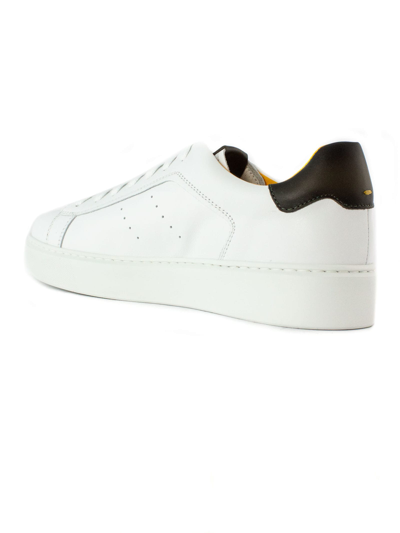 Shop Doucal's White Leather Sneaker