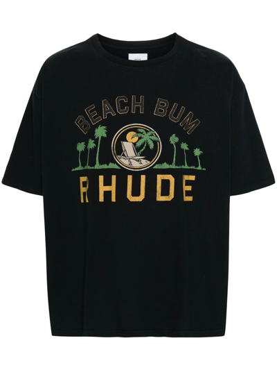 Shop Rhude T-shirts And Polos Black