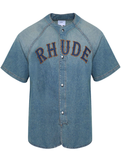 Shop Rhude Shirts Blue