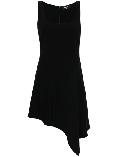 Shop Dsquared2 Black Sleeveless Crepe Dress