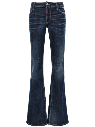 Shop Dsquared2 Indigo Blue Stretch-cotton Jeans