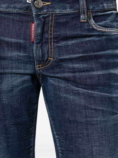 Shop Dsquared2 Indigo Blue Stretch-cotton Jeans