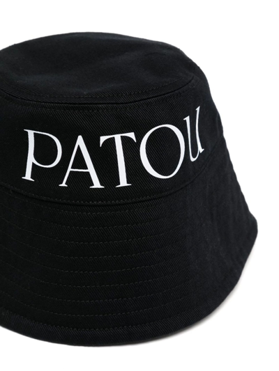Shop Patou Black Cotton Bucket Hat